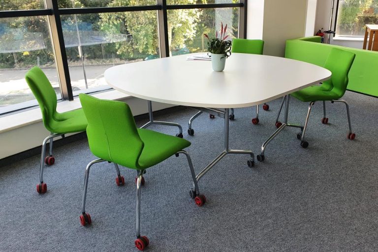 07 Folding Tables And Green Chairs 01 7509
